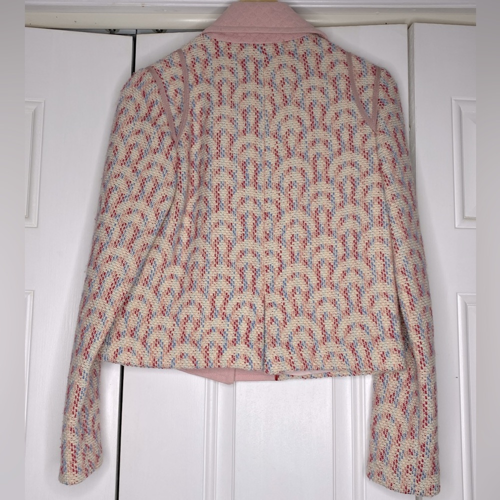 Marc Jacobs jacquard geo stripe short crop jacket Sz XS - Picture 4 of 9